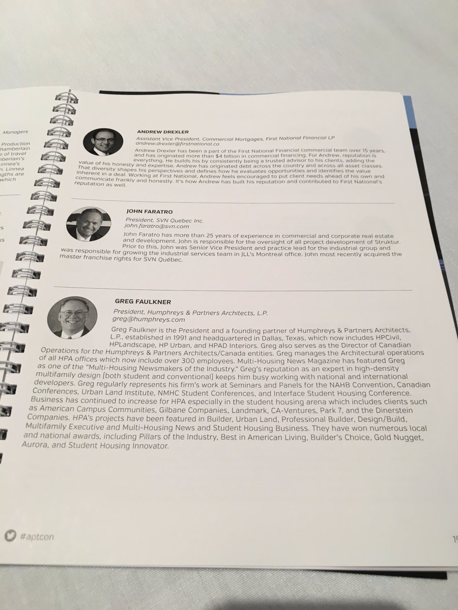 SVN_Montreal's tweet photo. Today, John M. Faratro will be acting as M.C. at the 6th North American New Apartment Construction and Mixed-Use Symposium #APTCON https://t.co/sUQlEgqIip