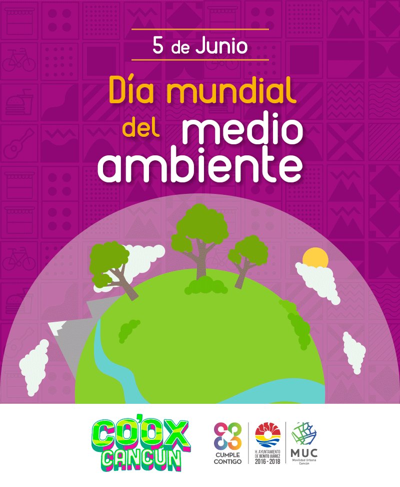 ¡Hoy celebramos el #DíaMundialdelMedioAmbiente! 🍃☀🌳
Cuida nuestro querido planeta dejando el carro y usando la bicicleta. #CooxCancún