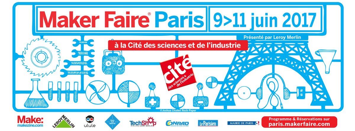 QueFaireAParis's tweet photo. #DIY #ParisTechFest 
Rdv vendredi pour la grande fête de l'innovation @MakerFaireParis à la @citedessciences 🗜🛠 

🔎 https://t.co/AfVqHvJhwy https://t.co/KRzbTFuRlA