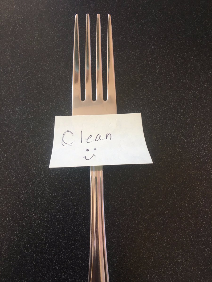Often say I can handle anything if I can find a clean fork for lunch. Found this on my desk today. Best staff ever <a href="/SJWillisEd/">SJ Staff</a>  #sd61learn