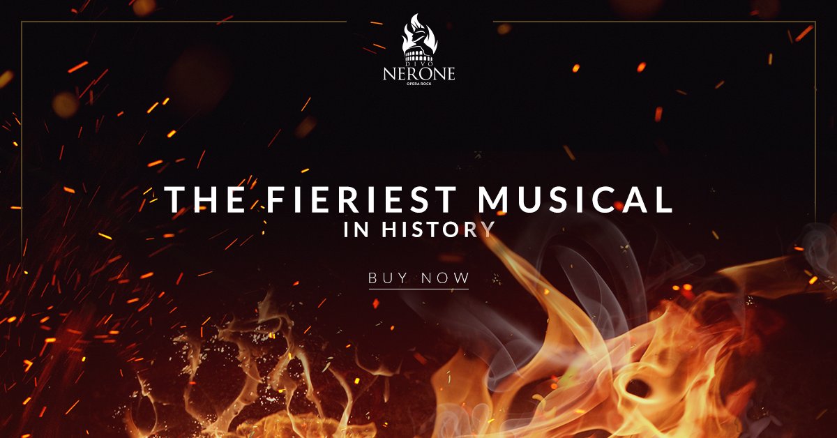 divo_nerone's tweet photo. Buy #DivoNerone tickets 🔥 the fieriest musical in history, on stage in Rome from 7 June to 10 September ➡️https://t.co/F4AEWxMK7E #rockopera https://t.co/ozM8G7PejQ