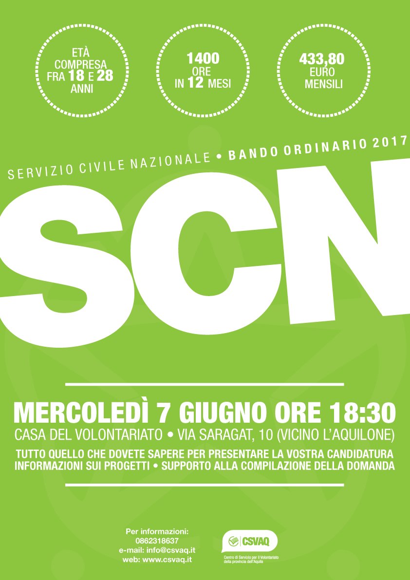 CSVLAquila's tweet photo. 36 progetti del Centro di Servizio per il Volontariato della provincia dell'Aquila per un totale di 167 volontari!!! https://t.co/7St7DuBna5
