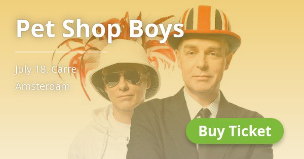 ElectroAmstrdm's tweet photo. Bereid je voor om er tegen aan te gaan met @petshopboys! Tickets: → https://t.co/cBIe3mMYgw https://t.co/n64ms7B0ob