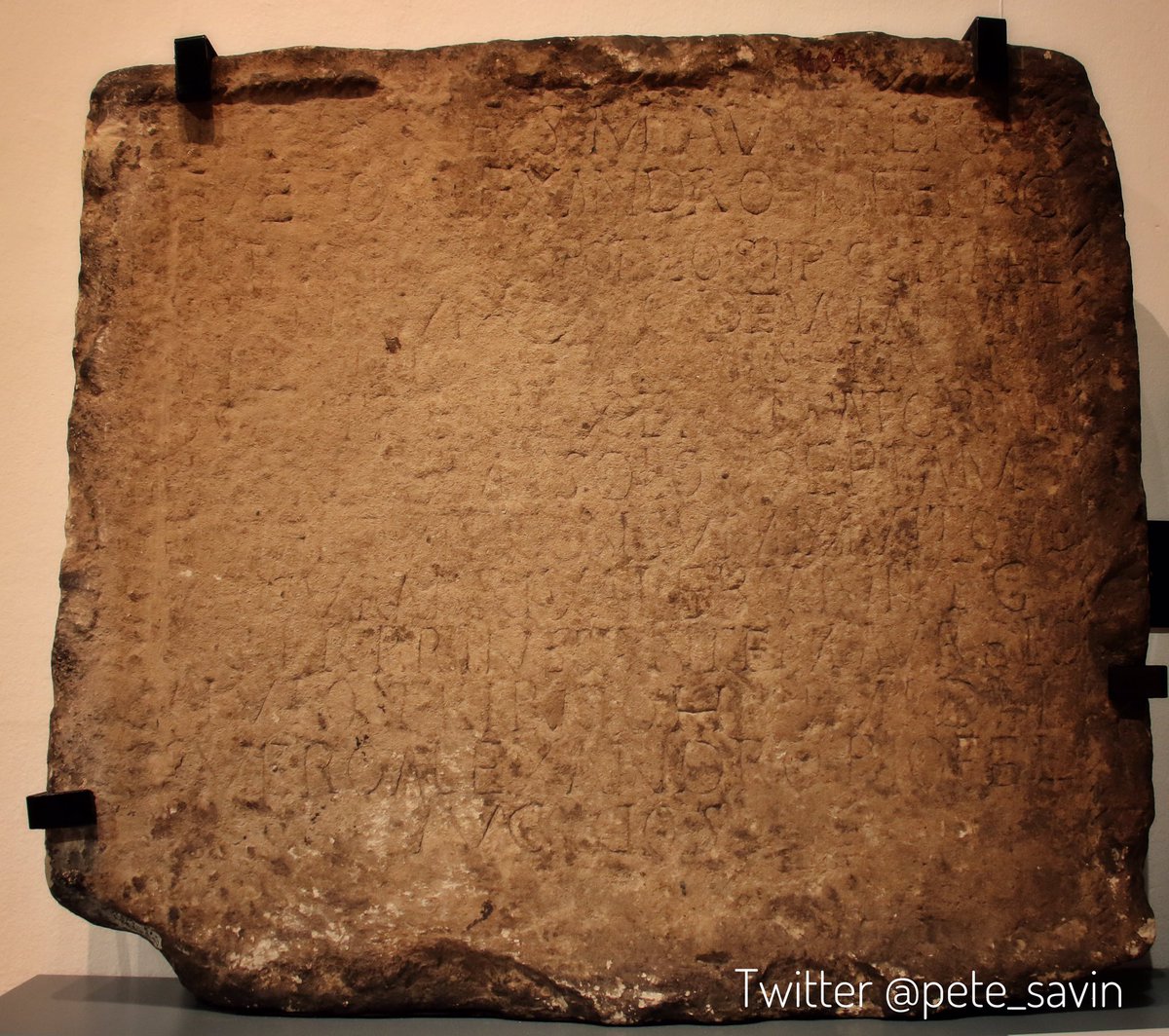 pete_savin's tweet photo. An inscription from #Netherby Roman fort mentioning the building of a cavalry drill hall #Hadrianswall #Archaeology https://t.co/zh5R4uBIKz