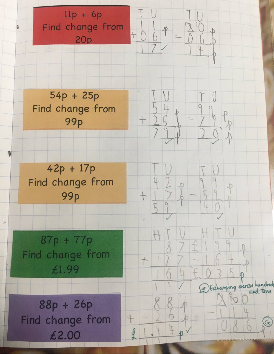 Becca_Hart_x's tweet photo. Some awesome maths today in @MrsHartsClass2 - we all used column method to solve two step problems and even used exchanging for + and - ! https://t.co/Te9Mc3OHmb