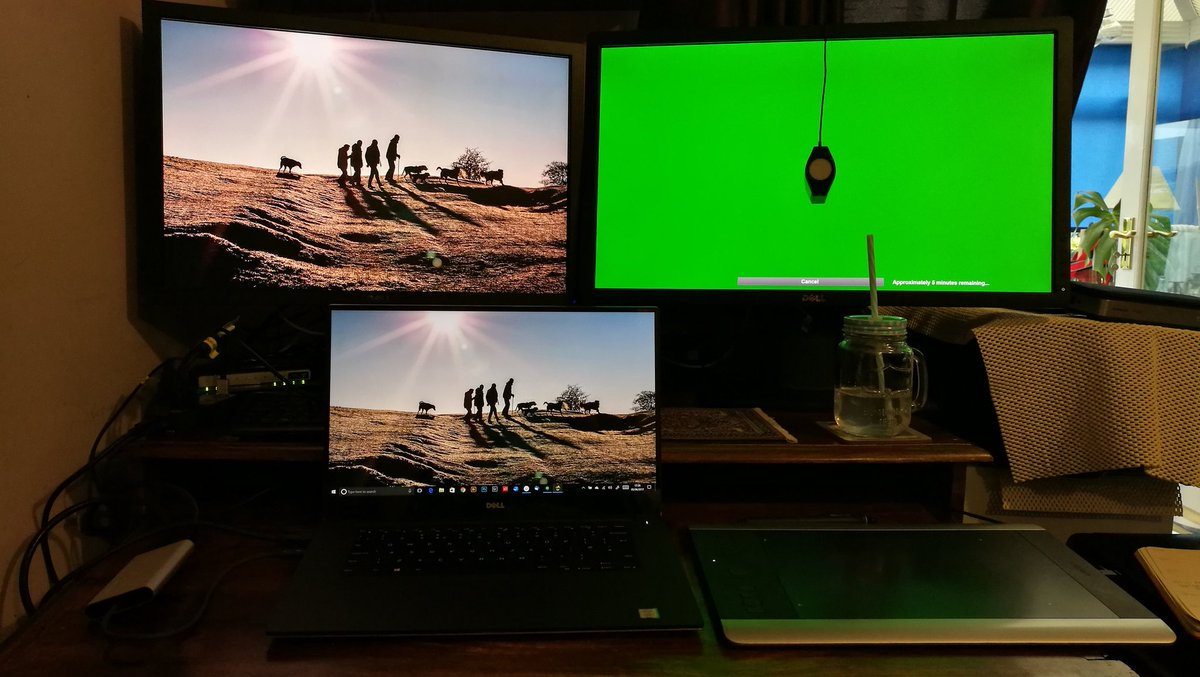 TammyLynn_17's tweet photo. Two down, one to go. Colour calibrating monitors with #Xrite #ColorMunki. 1&2 looking good & matching now. :-) https://t.co/hHtErpQlbf