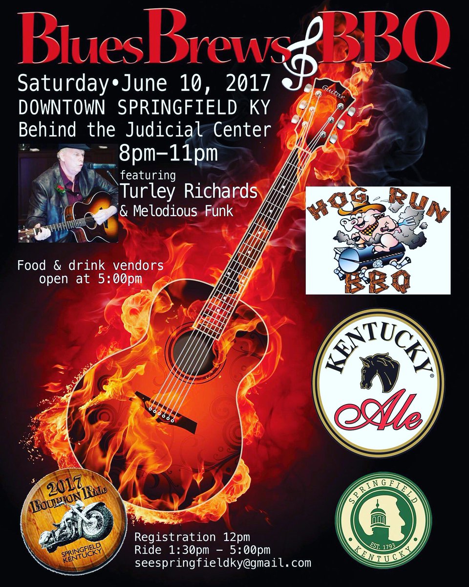 This Saturday! Great event featuring Turley Richards, Kentucky Ale &amp; Hog Run BBQ! Free concert!