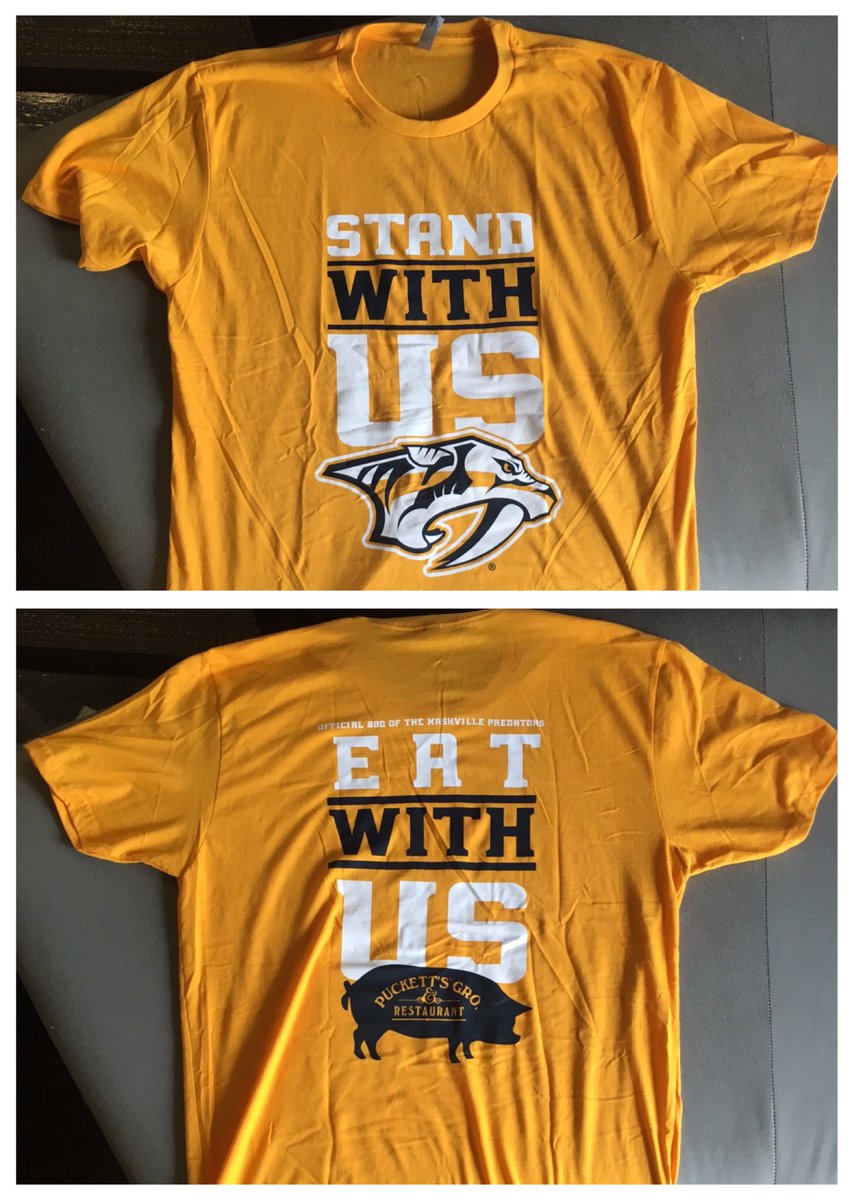 MattLargen's tweet image. After you stand, you need to eat...check out @PuckettsGrocery new t-shirt (for sale) &amp;amp; thanks @RacheLayton for my very own #GoPreds