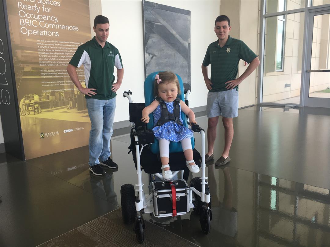 Baylor's tweet photo. A two-year-old girl with spinal muscular atrophy can now move around freely, thanks to @BaylorECS students' project: https://t.co/oLTAsaMNRc https://t.co/oFNJJtmfBA