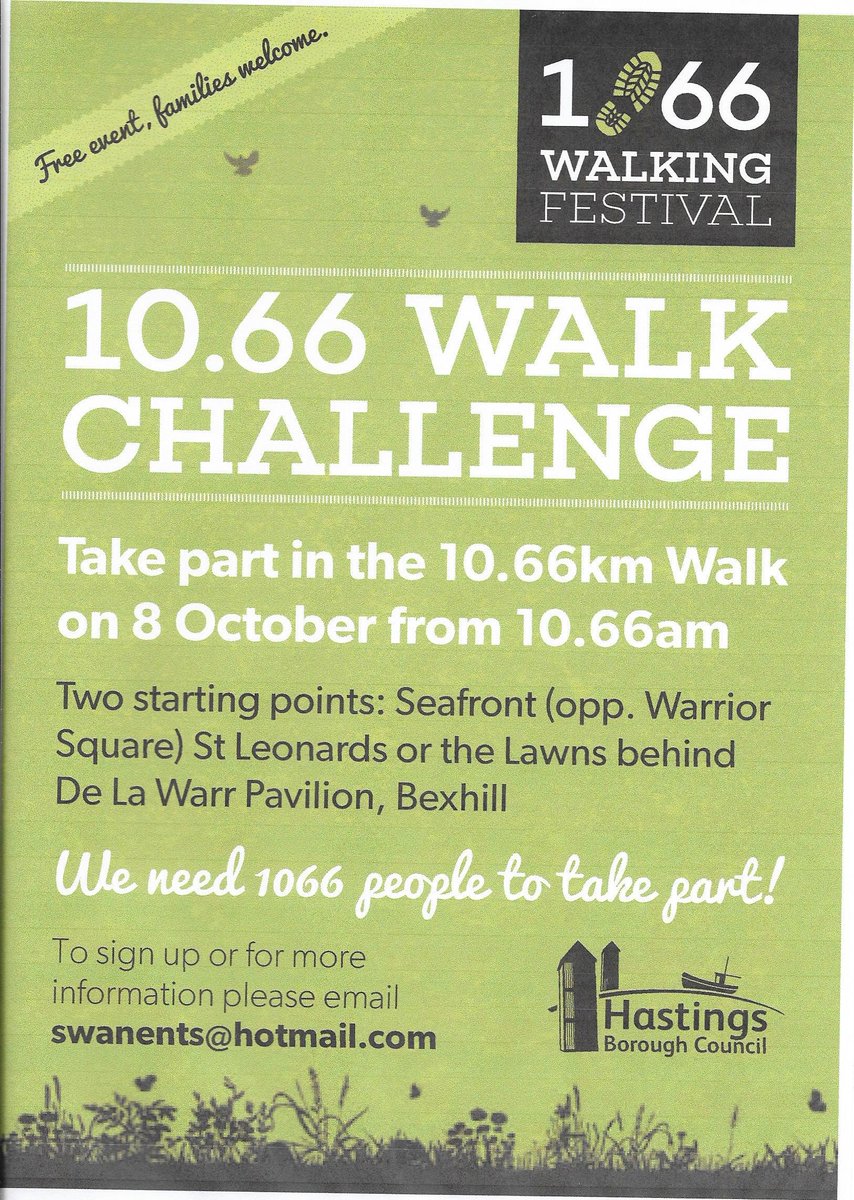 senlacstlrotary's tweet photo. Inspired by Rotarian from #senlacrotary. Note your diary to be one of the 1066 walkers. Contact details on flyer - more info closer to day. https://t.co/VqSsVt3OJl
