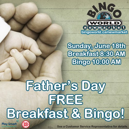 NewmarketGaming's tweet photo. We make celebrating Dad super easy! #FathersDay #Newmarket #FREE #bingo #buffet https://t.co/4ClmigNMjQ