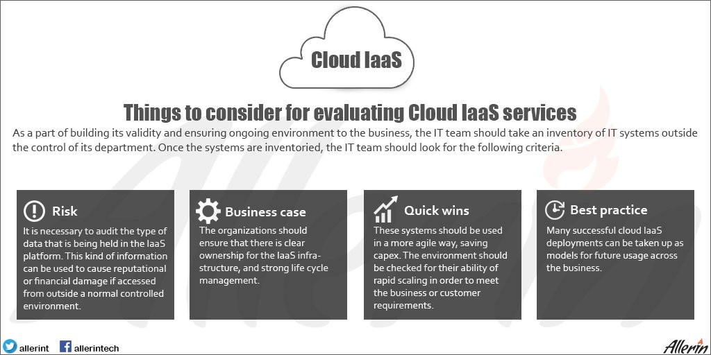 allerinupdates's tweet photo. "Things to consider for evaluating #CloudIaaS services" #CloudComputing by @allerint at https://t.co/5Pev8onSq3 https://t.co/6KZmUwPpQC