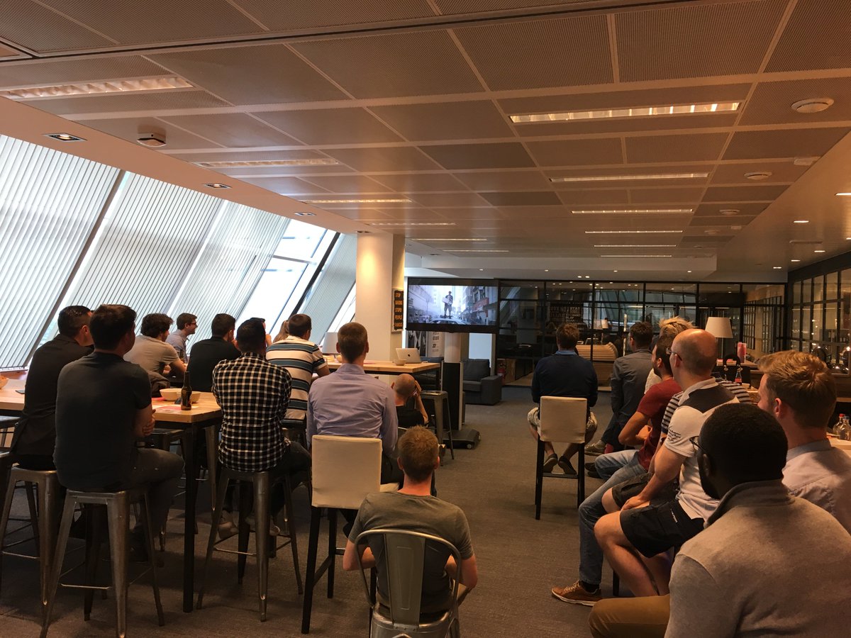 Watching the keynote with friends <a href="/pootsyapp/">Pootsy</a> #buzzynest