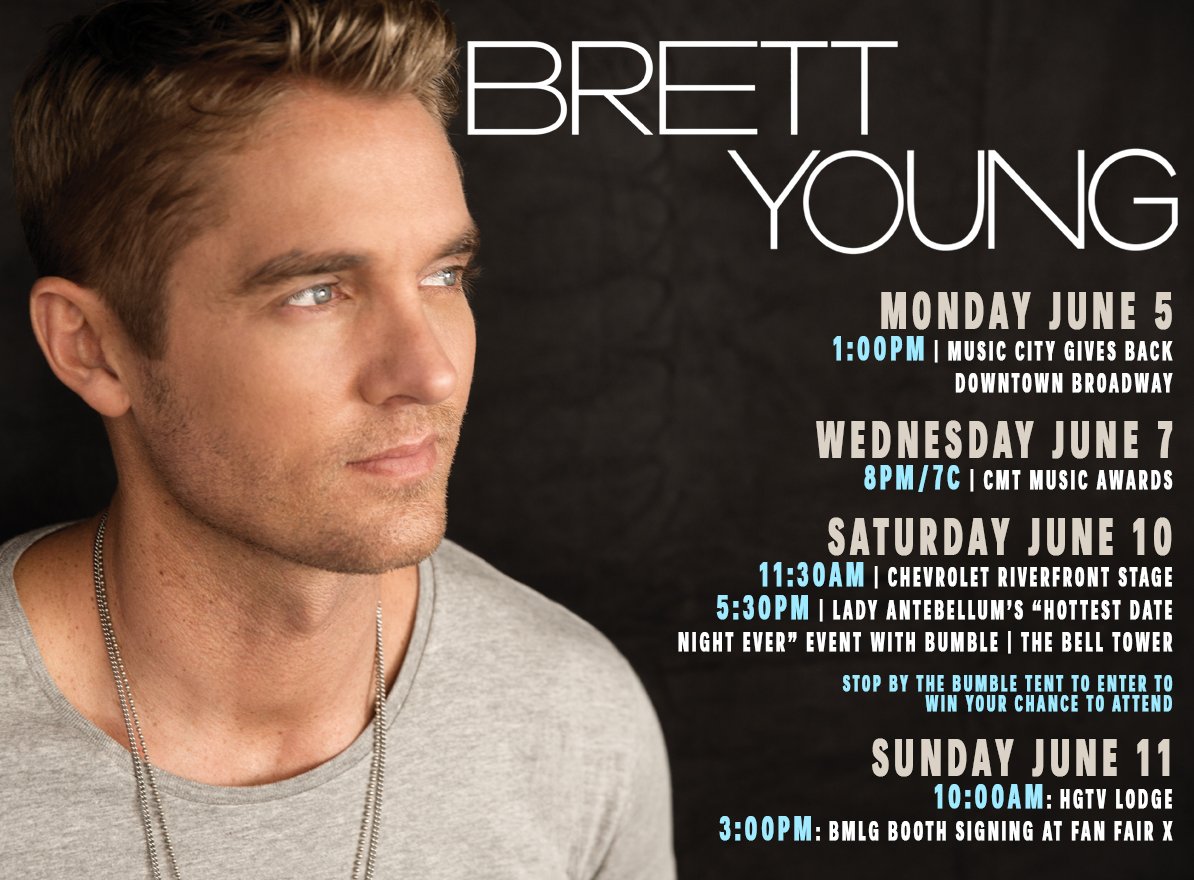 BrettYoungMusic's tweet photo. #InCaseYouDidntKnow...spending a lot of time in Nashville this week! https://t.co/cuT2YpXXd5