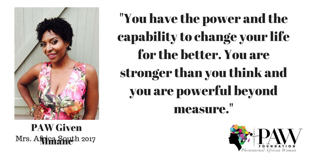 PAWAfrica's tweet photo. PAW Given  @given_mmane : Mrs. Africa South 2017 - Shares her story in this PAW 10: 10 Interview Series  https://t.co/xeaeuX4Ow0

#SwitchON https://t.co/7Jhy5wjhyI