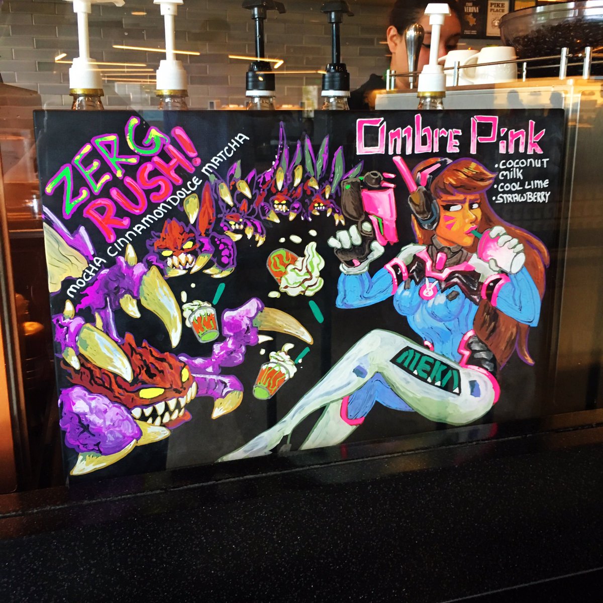 Sunset_SC2's tweet image. Starbucks at Blizzard killin&apos; it with new artwork today!