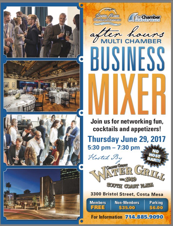 CM_Chamber's tweet photo. #multichambermixer #CMChamber #CostaMesaChamber #costamesa #Newportbeach #newportbeachchamber #watergrill https://t.co/dKL7tB0Rl1