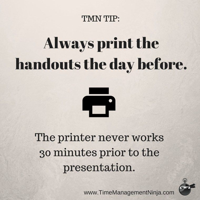 TMNinja's tweet photo. TMN TIP: Always Print the Handouts the Day Before https://t.co/5fUyeahaVE https://t.co/FezeI8RpxY