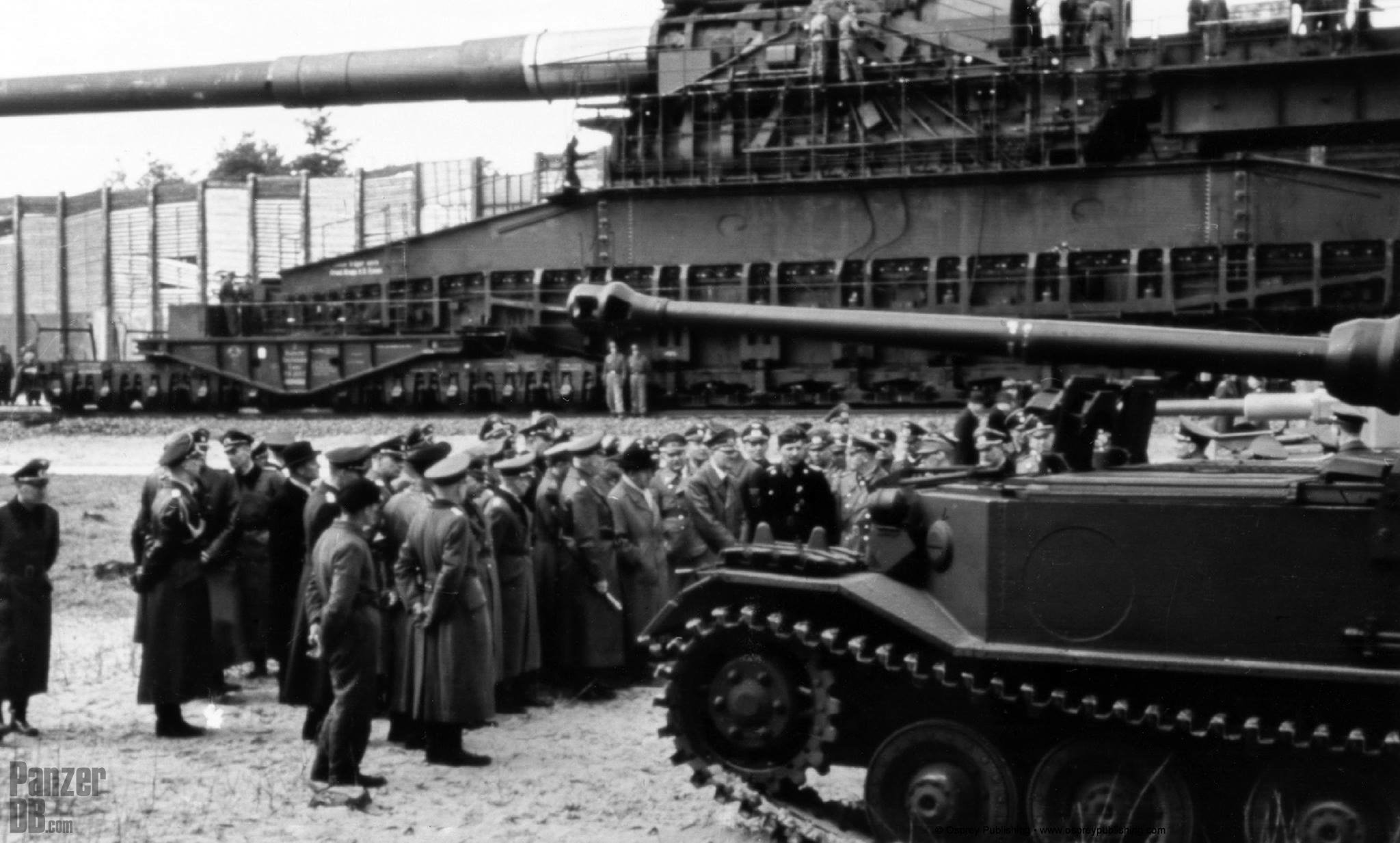 Schwerer Gustav, The 80-cm-Kanone (E) was a massive railway…