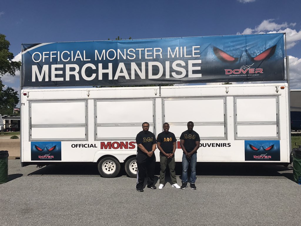 GTLAlphas's tweet photo. GTL Brothers running a Merchandise trailer at @MonsterMile
#APhiA #AlphaEast #DelawareAlphas #GTLAlphas #NASCARWeekend #MonsterMile https://t.co/OzgUUF61Lo
