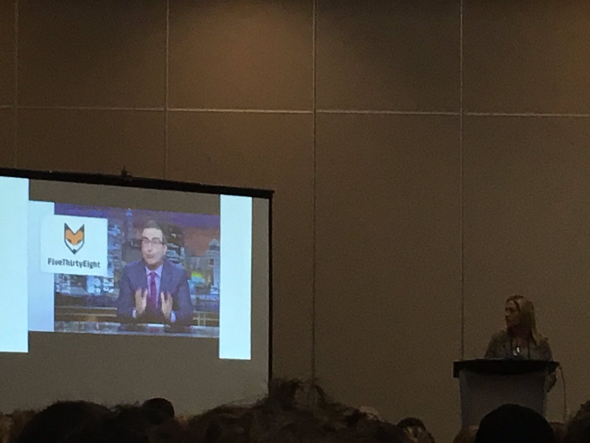 @iamjohnoliver's episode on P-hacking makes an appearance in @SMcLeod_SREMI's talk at #CAEP17