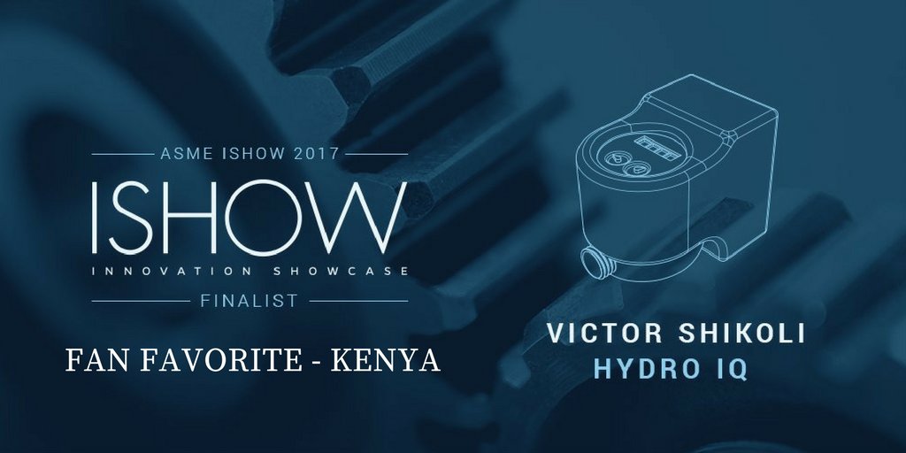 ASMEishow's tweet photo. The votes are in! Congratulations to @HydroIQ, our Fan Favorite at @ASMEISHOW 2017 - #Kenya https://t.co/WoPEz2kEOu #thisishardware #ISHOW17 https://t.co/p0u2olmmMt