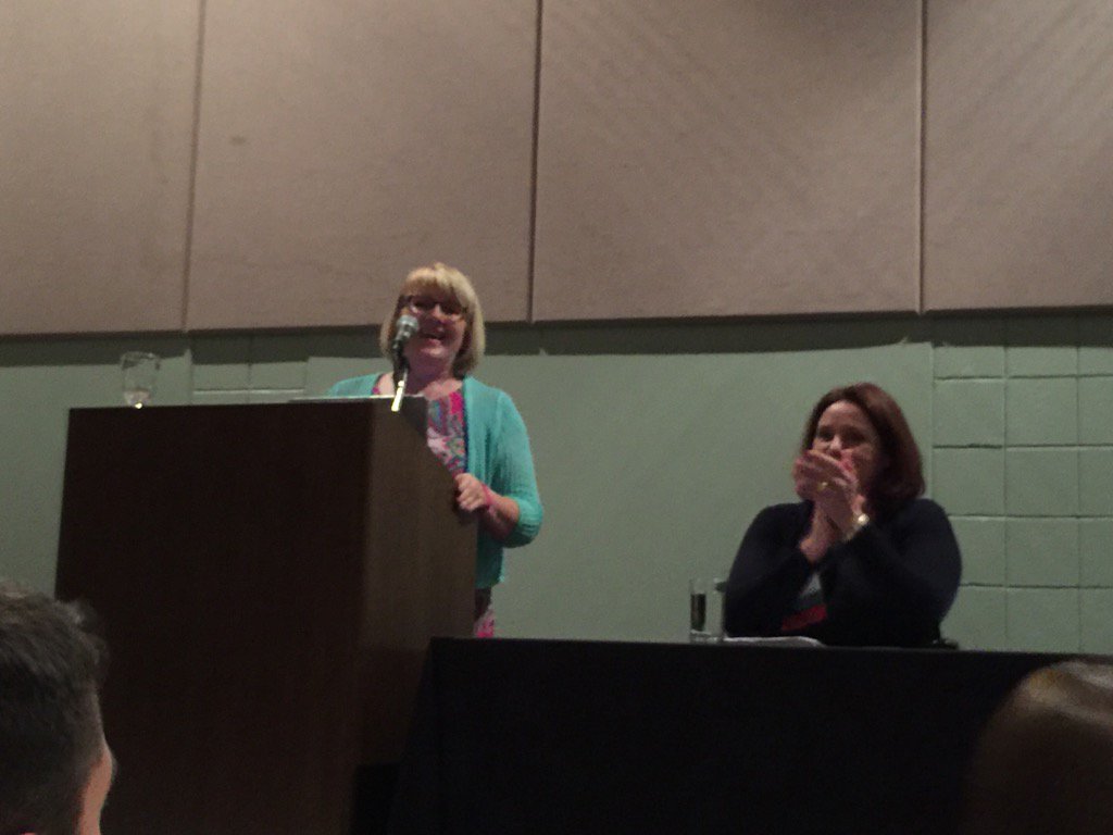 cojijohn's tweet photo. Getting the first #NWHEUG party started with chair Bonnie Raper and @heug President Jane Broad! https://t.co/bxHNkZCdGA