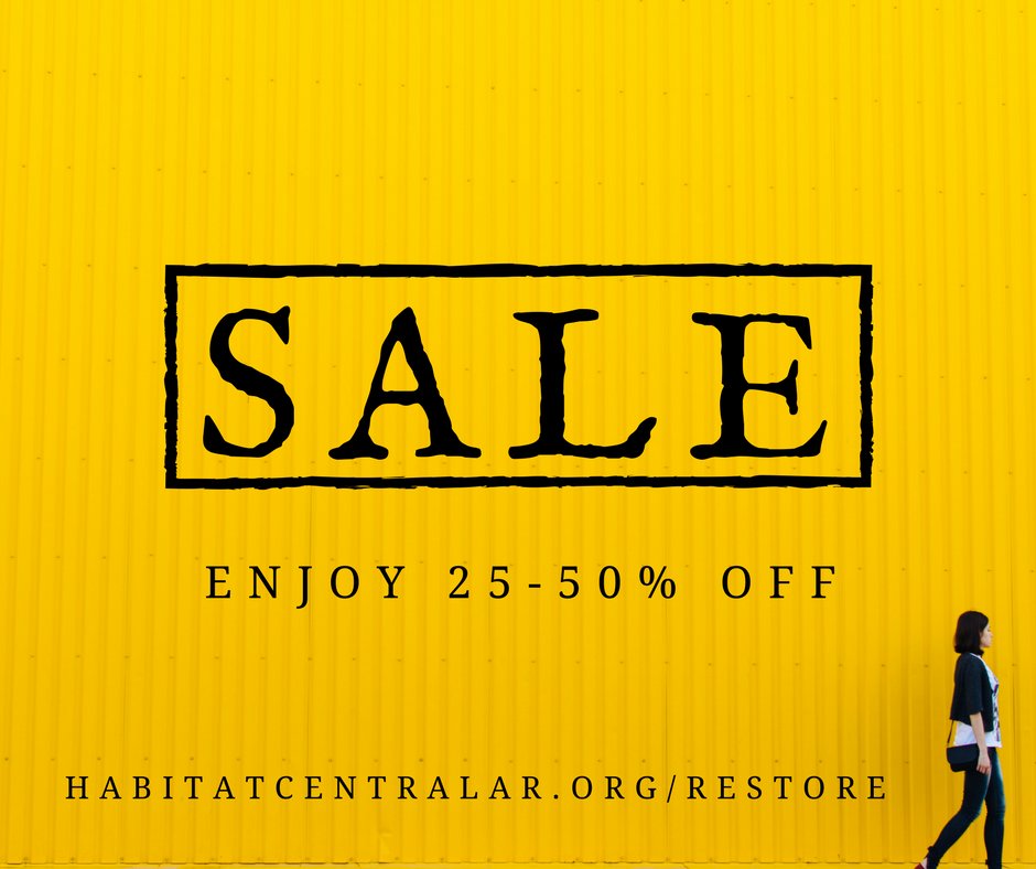 BIG SALES in the ReStores! Little Rock Location has 50% off all couches! NLR has 25% off all housewares - hurry in! #thriftstore #DIY