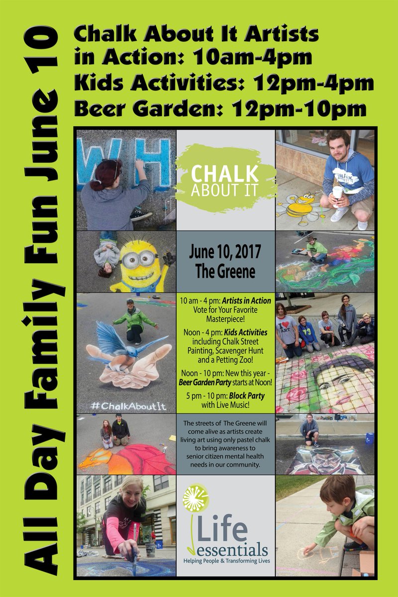 The_Greene's tweet photo. Join us for Chalk Fest this Saturday!!!!! #thegreene #theplacetobe #theplacetoshop #chalkfest https://t.co/8CmRzGXnbX