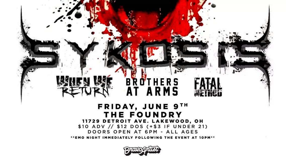 Fatal_Method's tweet photo. Come see Fatal Method rock The Foundry this Friday, with fellow bands SYKOSIS, When we Return, and Brothers at Arms! Tickets are $10 each. https://t.co/WFTgQUjiY0