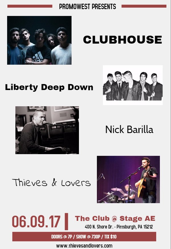 RoyaltyClassic's tweet photo. Stoked @ThievesnLovers is opening for @clubhouse_music
and @libertydeepdown! 

Tix: https://t.co/09JxqFN4NJ

https://t.co/eGYncaJ5N3 https://t.co/s9KXwN4USz