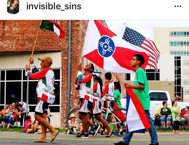 WichitaFlag's tweet image. Flags flying high during @Riverfest parade. Having a great time this week at #Riverfest2017. Instagram pic by @invisible_sins. #ilovewichita