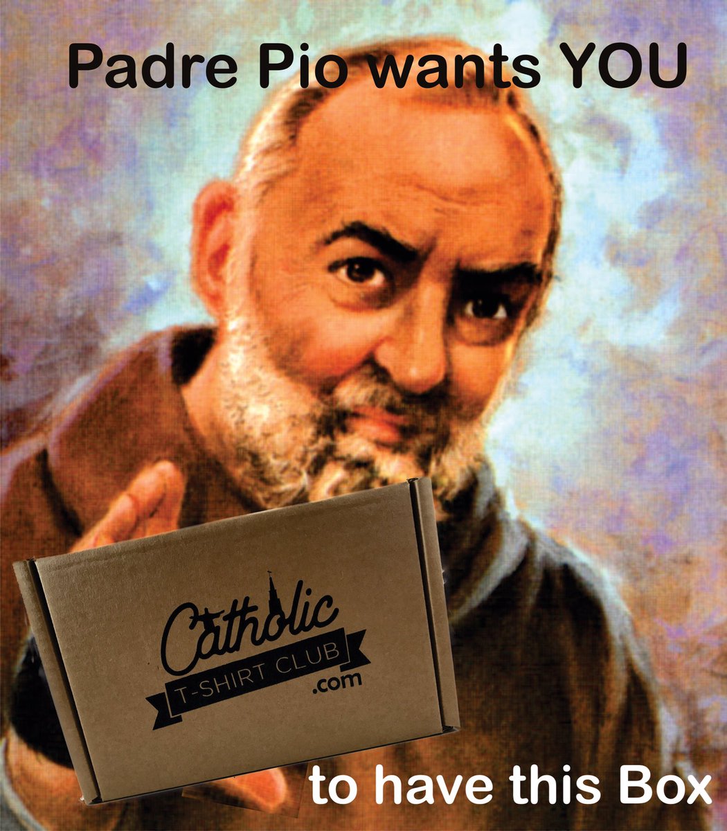 CatholicTeeClub's tweet photo. Your experience awaits. Subscribe now and get our next theme: Padre Pio! https://t.co/PRdOy5UPHu #catholic #padrepio https://t.co/HlGp0CYEaI