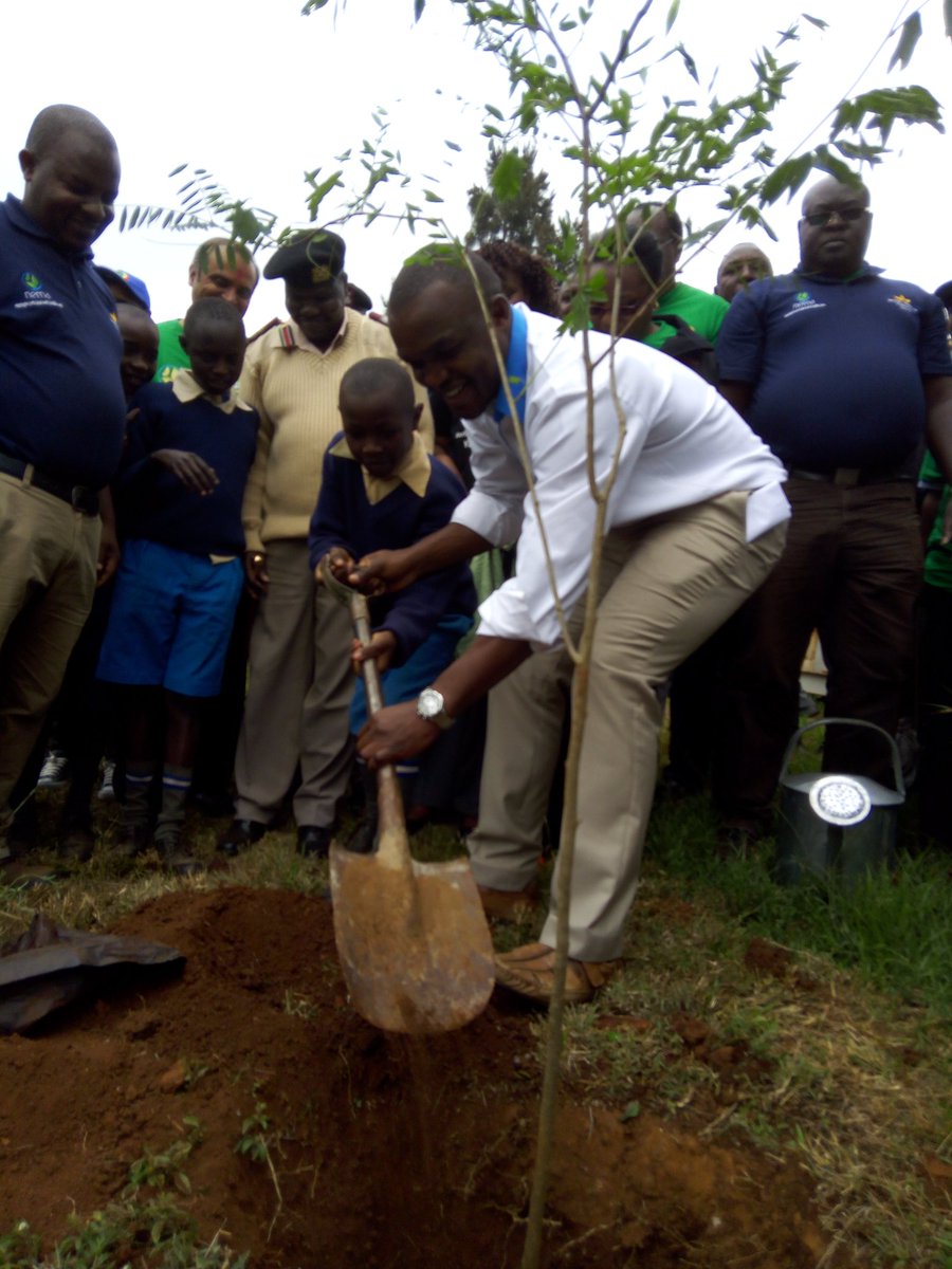 TheKipFactor's tweet photo. #WorldEnvironmentDay2017Ke Dr. Ken Muma the @KijabeHospital CEO leading us by planting a tree leading us to mark the day https://t.co/uTit34DrBc
