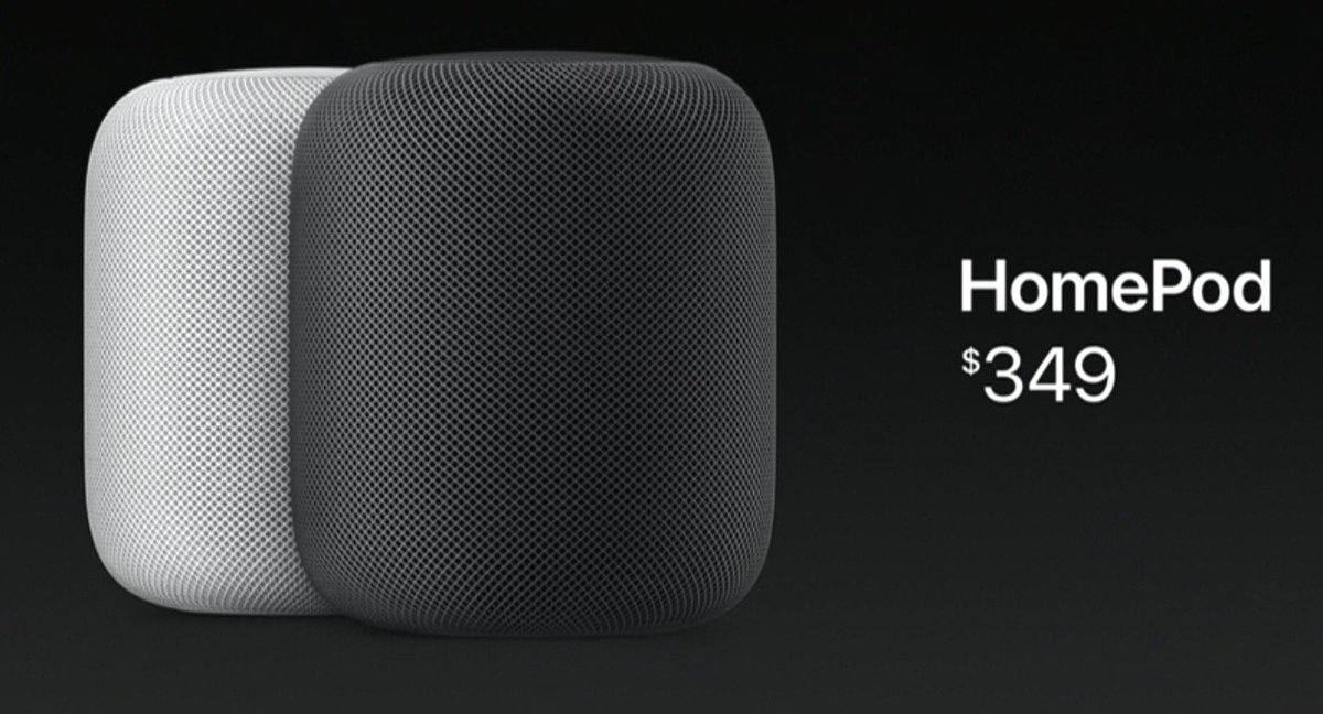 amitchowdhry's tweet photo. HomePod: Priced at $349 in white or space grey -- coming to US UK and Australia this December #wwdc https://t.co/fvMflHEsz5