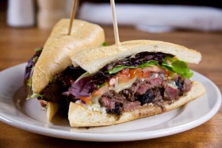 WCGrill's tweet photo. Tender Filet Steak Sandwich ~ Fresh French roll stacked w/ marinated &amp; wood-grilled filet w/ jack cheese, onion, tomato, greens &amp; Parm mayo. https://t.co/24EeYBI3T0