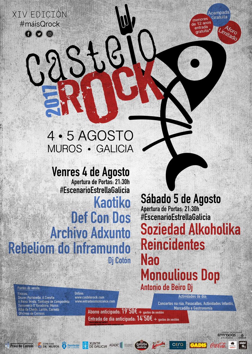FESTIVAL <a href="/CasteloRock/">Castelo Rock</a> “XIV EDICIÓN” (MUROS-A CORUÑA)

buenacalle.es/i-confirmacion…

<a href="/Xunta/">Xunta de Galicia</a> <a href="/Turgalicia/">Turismo de Galicia</a> <a href="/Galiciaenfestis/">conciertos galicia</a> <a href="/Galicia_Mola/">Galicia Mola :)</a>