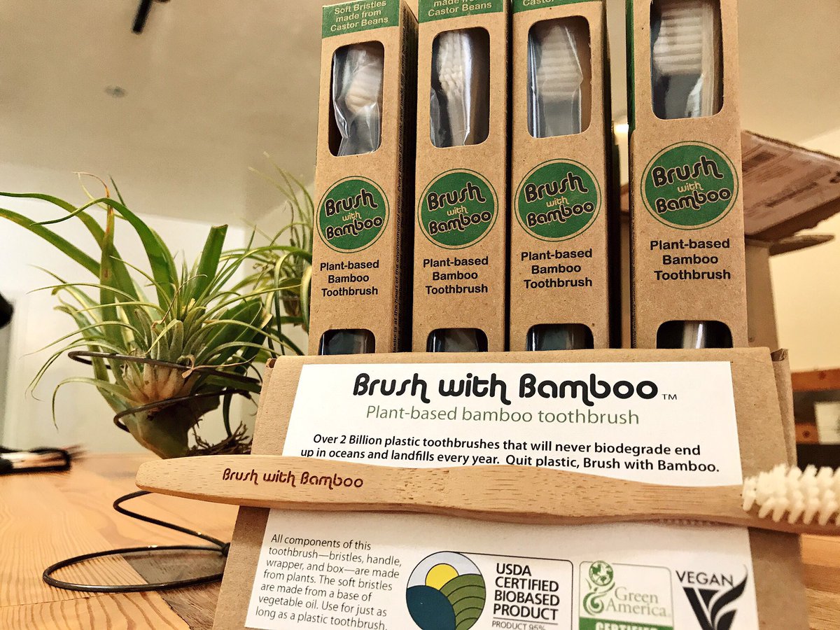 Stoked to have our hands on some of these <a href="/brushwithbamboo/">Brush with Bamboo</a> #zerowaste toothbrushes! #ditchplastic