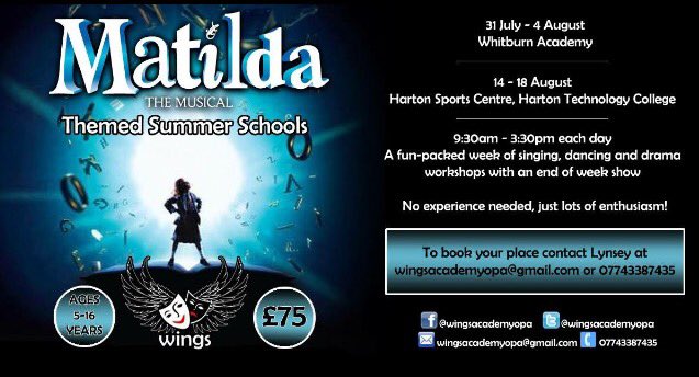 wingsacademyopa's tweet image. Sometimes you have to be a little bit naughty! Join our Matilda themed summer schools for a fun-packed week of singing, dancing &amp;amp; drama