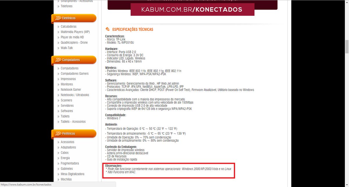 zetabyte00's tweet image. Olha observação da KaBum acabando com à imagem do #Linux referente aos equipamentos de #WIFI! #unixlike #redewifi