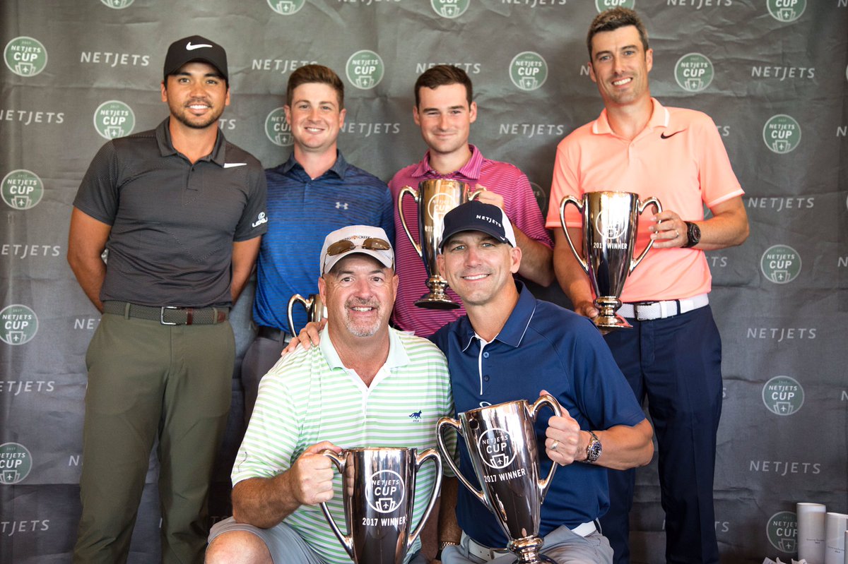 NetJets's tweet photo. A gorgeous day on the greens and @RossFisher's team takes home the coveted #NetJetsCup. #OnlyNetJets https://t.co/cbfDlOtGmK