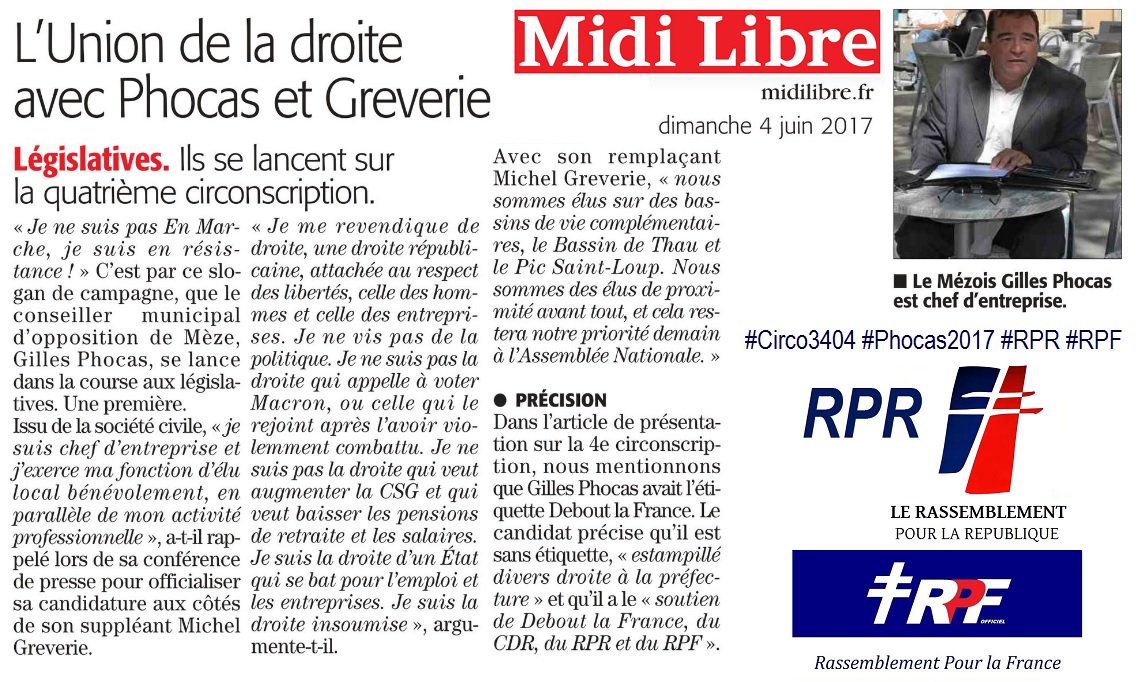 34Rpf's tweet photo. .@Phocas2017 est candidat #RPF ainsi que @RPR_34 #RPR pour la #Circo3404 . Avec #Phocas2017 ! cc #Circo3401 #Circo3403 #Circo3406 #Circo3407 https://t.co/FyJDr6mNwd