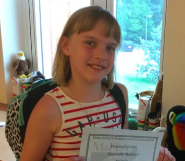 Congratulations Ally G. Awarded an Honorable Mention in this year's MaFLA poster contest, "Languages Transform Individuals into Communities"