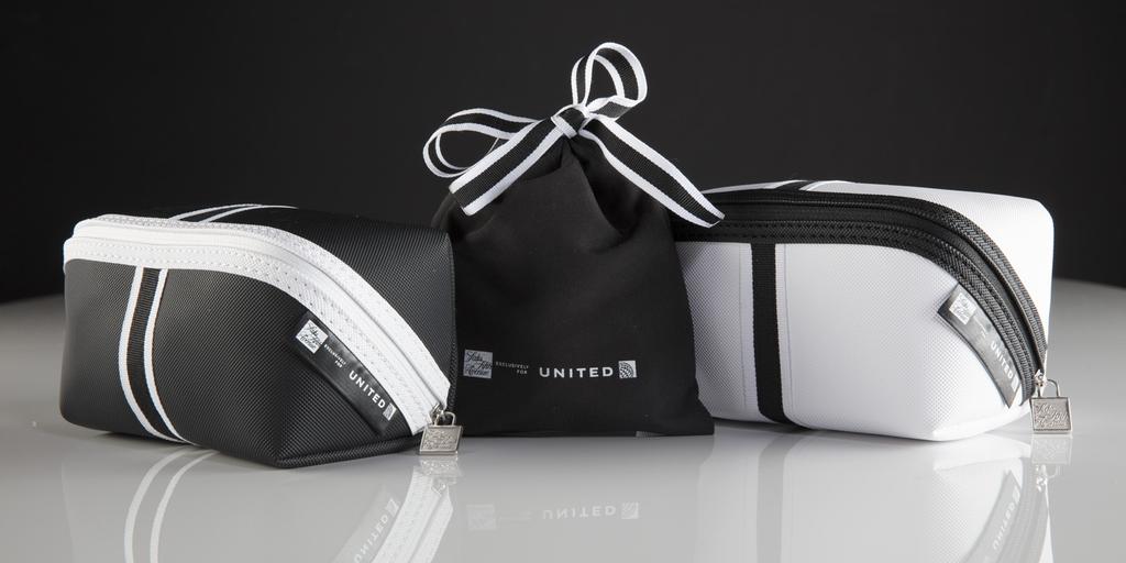 united's tweet photo. We're excited to reveal our new custom designed @Saks amenity kits, on board United Polaris &amp; premium transcontinental routes. https://t.co/WIPkw4NPZQ