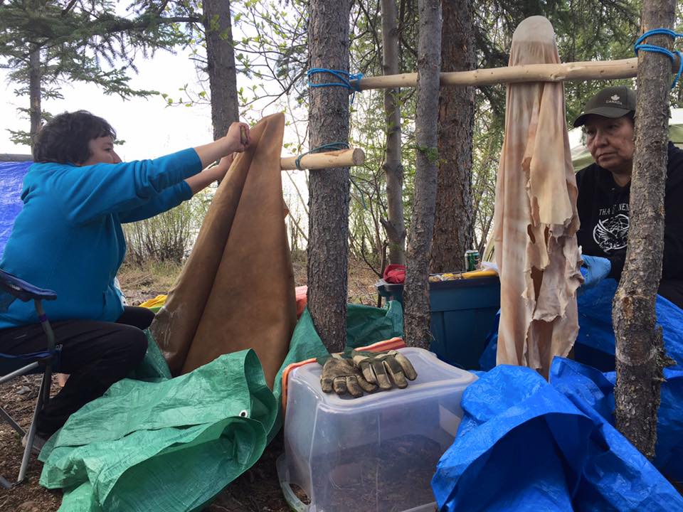 nwtontheland's tweet photo. Collaborative is proud to be supporting the hide tanning camp happening now in Łutsel K’e. Thanks @meaganimous for the photos! #denethings https://t.co/F1R8DaHG5S