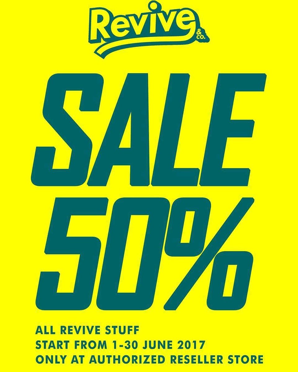 Diskon 50% untuk seluruh produk Revive. Promo ini berlaku di seluruh reseller store kita, 1 - 30 Juni 2017.