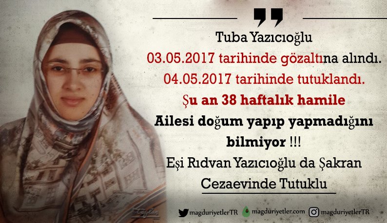BerlinYeniMedya's tweet photo. Tuba Yazıcıoğlu 1 ay önce 1 günde TUTUKLANDI !
38 HAFTALIK HAMİLE, Aile doğum oldu mu bilmiyor !!!
Yer:İzmir Şakran Cezaevi
@eczozgurozel https://t.co/2FRA6GKUtu