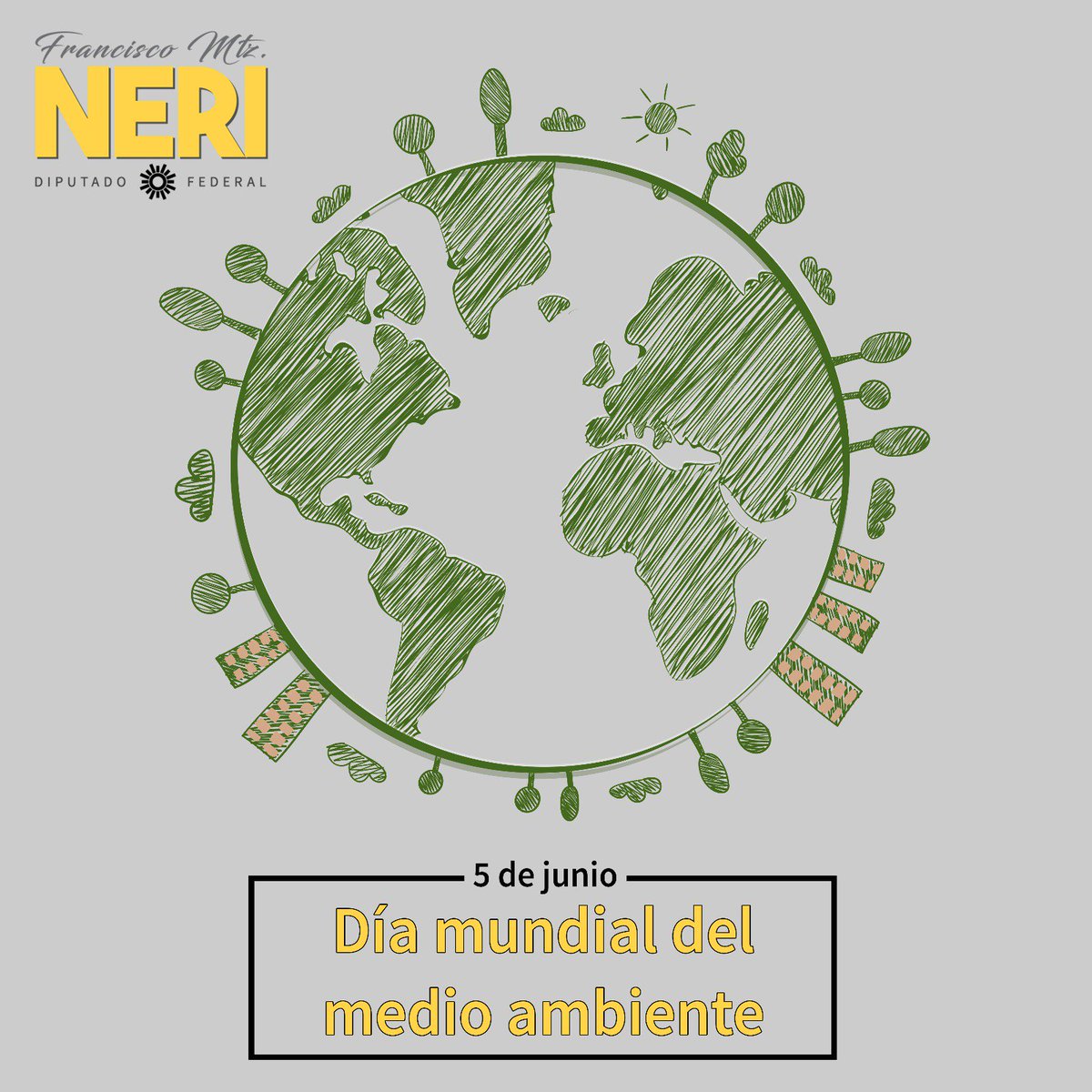 En el #DiaMundialdelMedioAmbiente te invito a realizar acciones a favor de la conservación de nuestro planeta. ¡Cuidemos nuestro hogar!