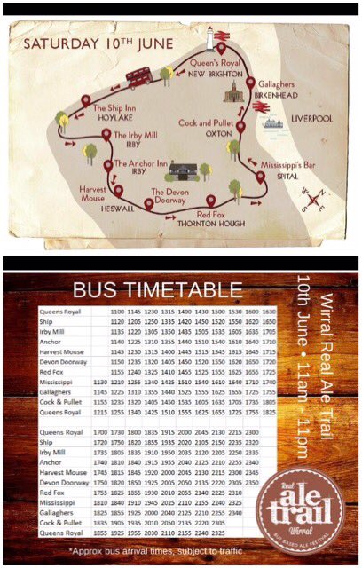 Only £12 to go to 10 great pubs on the 10th.  Get on and off as choose.  Live Music all evening.