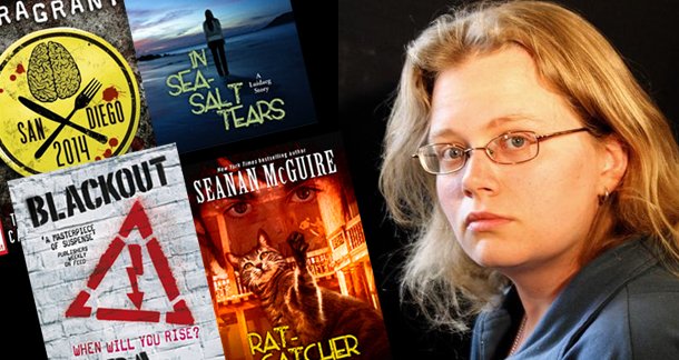ArtyBees's tweet photo. Seanan McGuire (Mira Grant) signing here tomorrow, Wed 7th, at 4pm! Come along! Tell your friends! RT! https://t.co/wzBNd021Ud